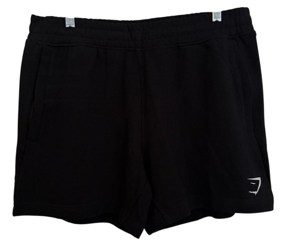 Gymshark Black React 5" Shorts Pocket Hidden Drawstring Large Loungewear Gym